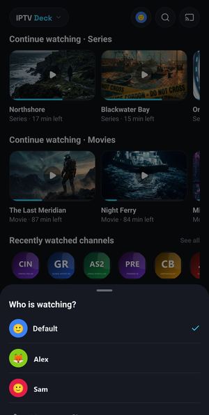 Profile na telefonie z Androidem