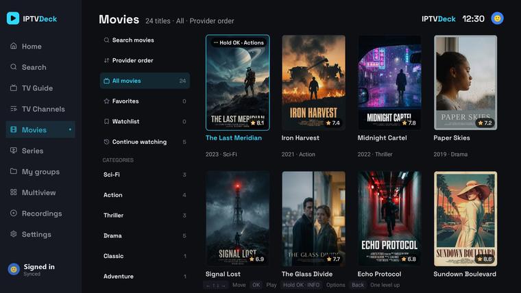 Ściana filmów na Android TV